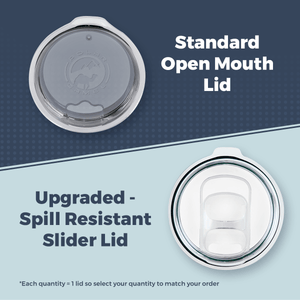 Order the upgraded Kodiak Coolers spill resistant slider lid for standard tumblers.