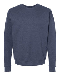 The Tultex Unisex Fleece Crewneck Sweatshirt in dark blue, made with ringspun cotton/polyester blend for added durability and comfort. Features a ribbed neckline in heather grey for a subtle.