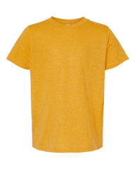 A Tultex Youth Fine Jersey T-Shirt made of USA cotton with double-needle stitching.