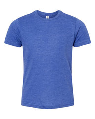 A Tultex men's blue t-shirt made of USA cotton.