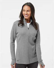 Adidas Women's 3-Stripes Quarter-Zip Sweater