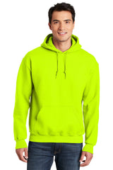 A man wearing a Gildan - DryBlend Pullover Hoodie Sweatshirt 12500.