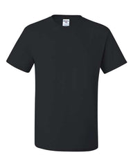 A Jerzees Midweight Dri-Power 50/50 T-Shirt made of cotton/polyester blend on a white background.