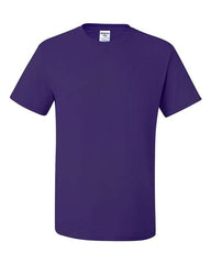 A JERZEES Midweight Dri-Power 50/50 T-Shirt made of pre-shrunk cotton/polyester blend on a white background.