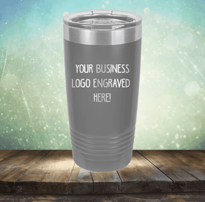 Promotional gift Kodiak Coolers stainless steel tumbler with customizable engraving area on a wooden surface, custom printed with logo.