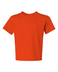 A child's Jerzees Dri-Power Youth 50/50 T-Shirt with a personalized touch, perfect for employees' wardrobe.