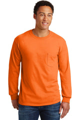 Gildan - Ultra Cotton 100% Cotton Long Sleeve T-Shirt with Pocket 2410