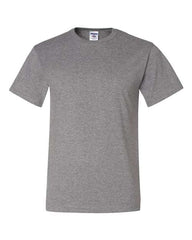 A gray Jerzees Midweight Dri-Power 50/50 t-shirt on a white background.