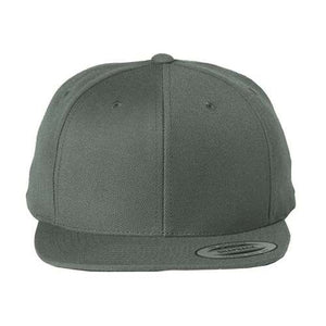 A grey YP Classics snapback hat with a snapback closure on a white background.