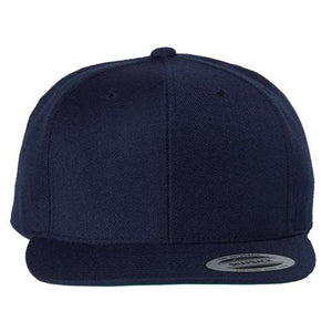 A YP Classics navy snapback hat with a snapback closure on a white background.