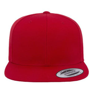 A red YP Classics snapback hat on a white background with acrylic/wool material.
