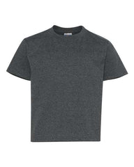Add a personalized touch to your employees' wardrobe with the JERZEES Dri-Power Youth 50/50 T-Shirt. This grey t-shirt features a short sleeve design.