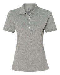 A JERZEES Women's Semi-Fitted Polo Spotshield 50/50, made with SpotShield fabric for a clean finished look.