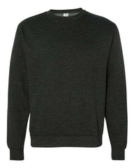 An Independent Trading Co. Midweight 100% Cotton Crewneck Sweatshirt SS3000 for men, made from an 8.5 oz./yd² cotton/polyester blend fleece, featuring split stitch double needle sewing on all seams, showcased against a white color.