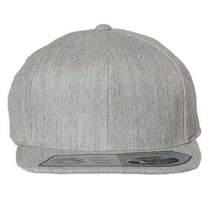 A structured six-panel Flexfit 110 Flat Bill Snapback Hat with acrylic/wool/spandex blend, set against a white background.