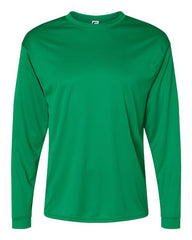C2 Sport Performance Long Sleeve T-Shirt by C2 Sport shown on a white background, made from moisture-wicking, antimicrobial fabric.