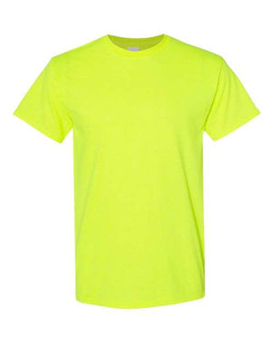 A classic fit Gildan Heavy Cotton Safety T-shirt made of cotton, set against a white background.