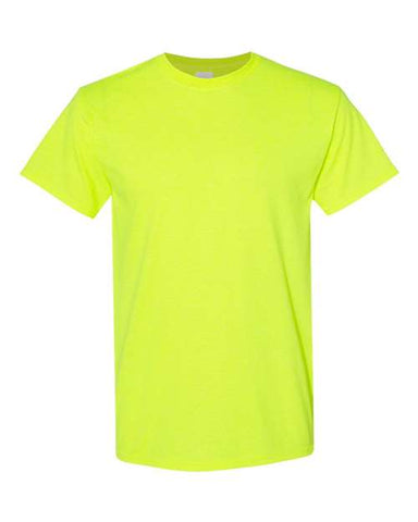 A classic fit Gildan Heavy Cotton Safety T-shirt made of cotton, set against a white background.