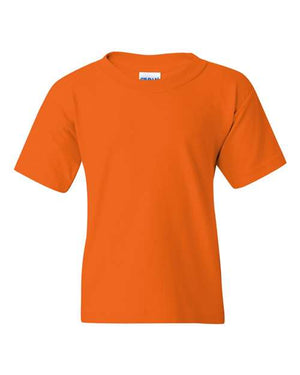 A Gildan Heavy Cotton Youth Safety T-Shirt in classic fit on a white background.