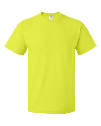 A Fruit of the Loom HD Cotton Short Sleeve Safety T-Shirt on a white background.