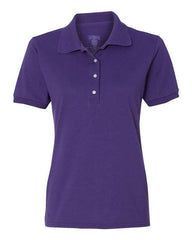 A women's Jerzees Semi-Fitted Polo Spotshield 50/50 made with SpotShield fabric for a clean finished look.