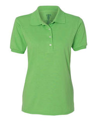 A clean finished Jerzees Women's Semi-Fitted Polo Spotshield 50/50 made of cotton/polyester.