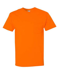 A high-quality Fruit of the Loom HD Cotton Safety T-Shirt with a Pocket made from 100% cotton with a pocket.
