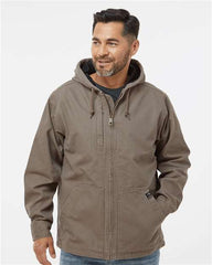 Men's Dri Duck Laredo Boulder Cloth Canvas Jacket with Thermal Lining in tan, featuring wind resistance and heavyweight cotton. (Brand Name: DRI DUCK)