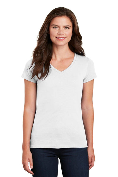 Gildan Ladies Heavy Cotton 100% Cotton V-Neck T-Shirt 5V00L