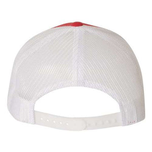A YP Classics polyester/cotton trucker hat with a snapback closure on a white background.