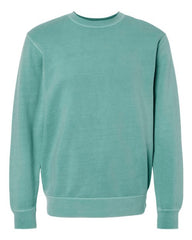 A men's turquoise Independent Trading Co. Midweight Pigment-Dyed Crewneck Sweatshirt on a white background.