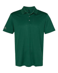 An Adidas Lightweight Performance Polo 100% Recycled Polyester for men, colored green.