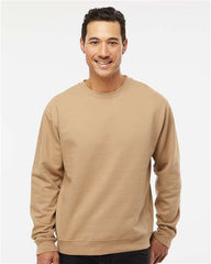 A man wearing an Independent Trading Co. Midweight 100% Cotton Crewneck Sweatshirt SS3000.