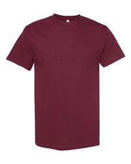 An American Apparel Unisex Heavyweight 100% Cotton T-Shirt, made of heavyweight cotton, offering durability and long-lasting wear, displayed on a white background.