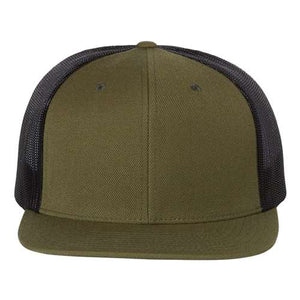 Richardson 511 Wool Blend Flat Bill Trucker Cap - Custom Leather Patch Hat | No Minimals | Volume Tiered Pricing