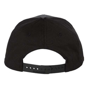 This is a black Richardson 312 Twill Back Snapback Trucker Hat.