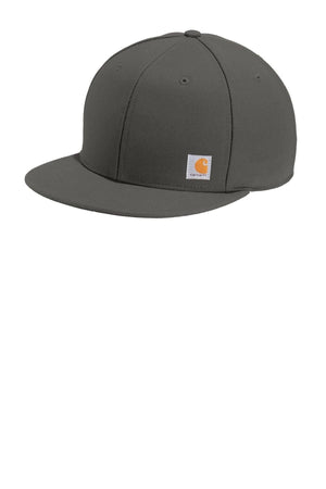 Carhartt Snapback Flat Brim Ashland Hat CT101604 - Custom Embroidered Hat in grey.