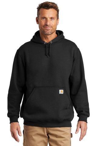 Updated Description: Carhartt Midweight Hoodie Sweatshirt CTK121 in black featuring a hooded sweatshirt design and the iconic Carhartt label.