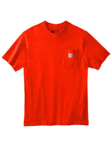Carhartt Workwear Pocket Short Sleeve T-Shirt CTK87 - red. This durable cotton/poly blend work shirt is perfect for rugged workwear.