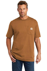 Durable Carhartt Workwear Pocket Short Sleeve T-Shirt CTK87 in brown color, perfect for rugged workwear.