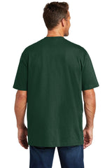 The back view of a man wearing a Carhartt Workwear Pocket Short Sleeve T-Shirt CTK87.