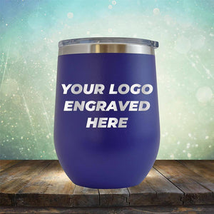 Custom wine cup with business logo laser engraved branded 12 oz cup with lid purple