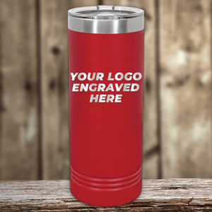 A red stainless steel tumbler from Kodiak Coolers, engraved with "YOUR LOGO ENGRAVED HERE," ideal as a Realtor Closing Gift for clients—customize this drinkware with your company logo for a memorable and practical present.