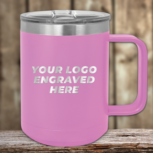 A pink insulated mug by Kodiak Coolers with a handle and clear lid, custom-engraved with your company logo—ideal as a Realtor closing gift for clients to showcase your brand on stylish drinkware.