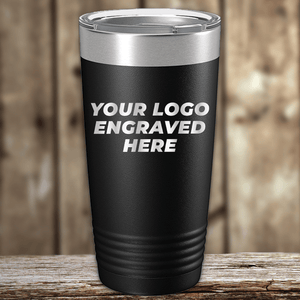 A Kodiak Coolers black tumbler personalized with your logo engraved on it.