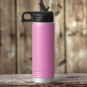 A Kodiak Coolers stainless steel water bottle with your custom logo laser engraved on it.