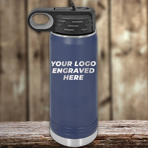 A Kodiak Coolers custom water bottle with your logo engraved on it, perfect for promotional materials.