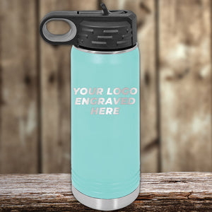 A Kodiak Coolers Insulated Stainless Steel Water Bottle with your Custom Logo Laser Engraved on it.