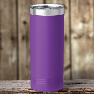 A Custom Skinny Tumbler 22 oz with your Logo or Design engraved here, featuring vacuum-sealed insulation technology from Kodiak Coolers.