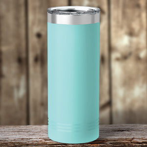 A Custom Skinny Tumbler 22 oz with your Logo or Design Engraved by Kodiak Coolers, featuring vacuum-sealed insulation technology.